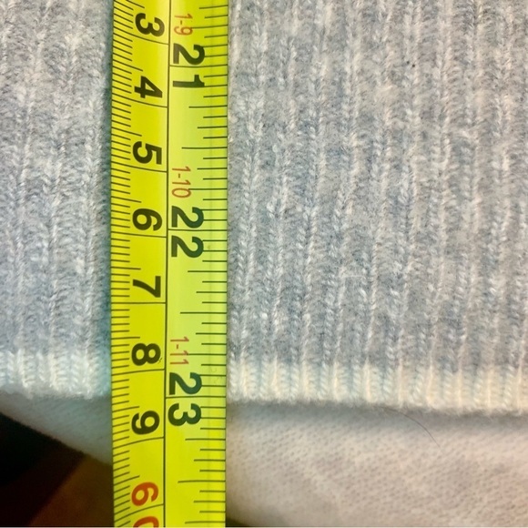 Magaschoni Sweater Small White Grey Stripes Gold Buttons Collar Wool Cashmere - Picture 14 of 14